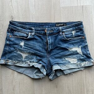 Blank NYC Women's Ripped Blue Jean Shorts
